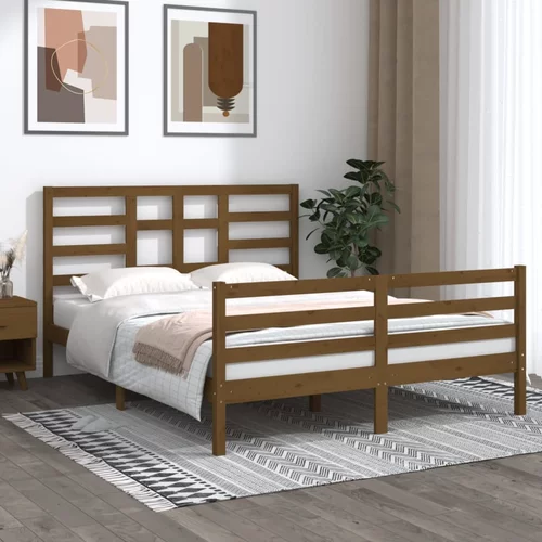  Okvir za krevet od masivnog drva boja meda 150x200 cm 5FT King