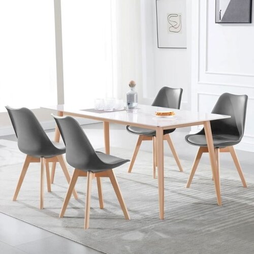 ModernHome trpezariјske stolice set od 4 Filipo tamno sive Cene