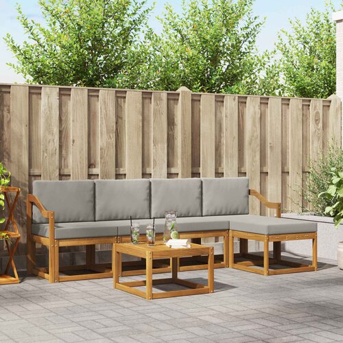  Set vanjskih sofa 6 kom. Prirodna i svijetlo siva Cene