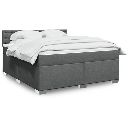 VidaXL Okvir kreveta s oprugama i madrac svjetlosivi 180x200cm tkanina Slike