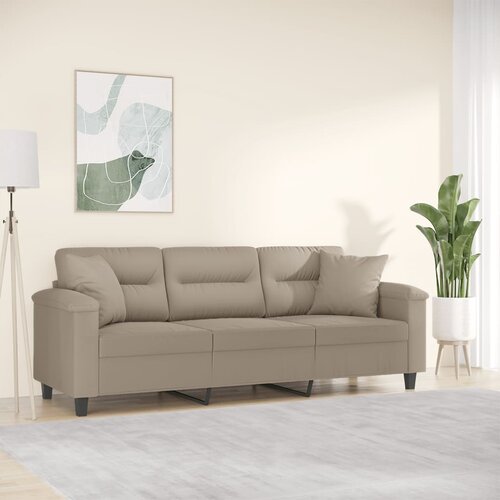 vidaXL Trosed z blazinami taupe 180 cm tkanina iz mikrovlaken Cene