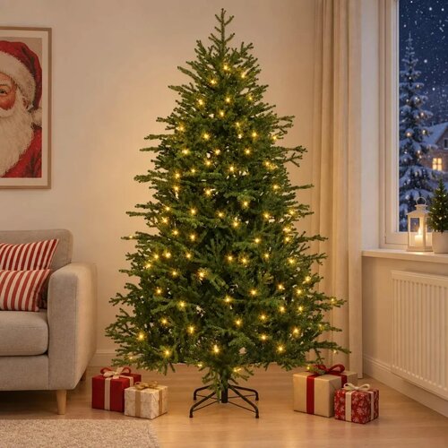  Umjetno božićno drvce s nogom 150 cm 150 LED lampica - 150 cm s LED svjetlima Slike