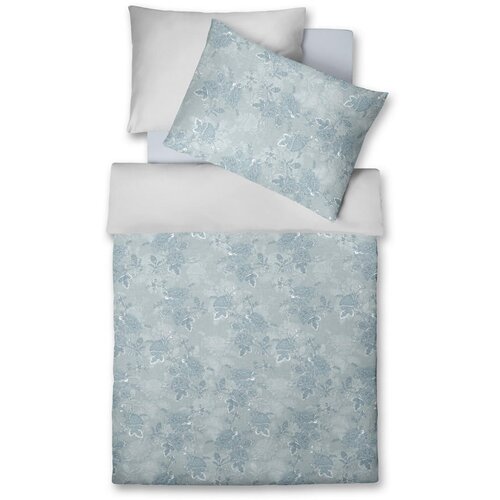 Fleuresse posteljnina miami 140/200 cm mako saten bela, barve petroleja, pastelno modra Cene