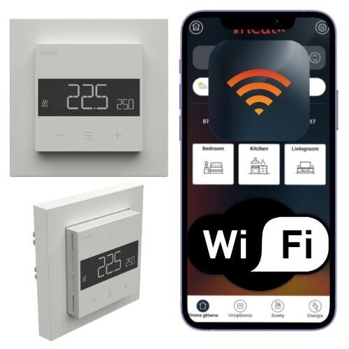 Heatit Termostat WiFi6 White RAL 9003 Wi-Fi Thermostat 3600W 16A Slike