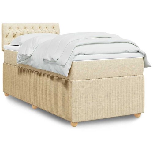  Krevet s oprugama i madracem krem 90 x 190 cm od tkanine Cijene