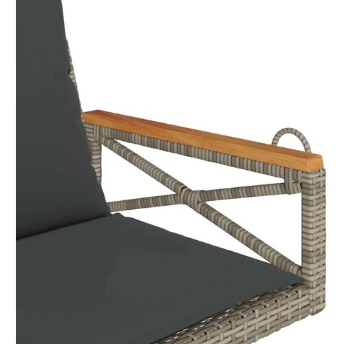 VidaXL Klupa za ljuljanje s jastucima siva 63x62x40 cm od poliratana Slike
