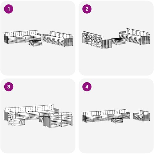  Set vanjskih sofa 9 kom. Bijela i bež Poliester Slike