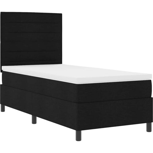  s opruga kutije s madracem Crna 90 x 190 cm tkanina Slike