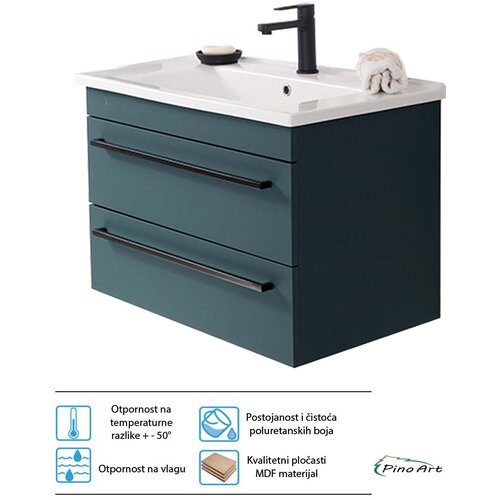 Pino Art lavabo sa ormarićem atria 75cm 0980 zelena Slike