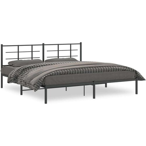 Metalni okvir za krevet s uzglavljem crni 193x203 cm Cijene