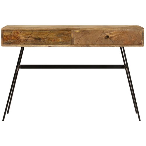  Pisaći stol s ladicama od masivnog drva manga 110 x 50 x 76 cm Slike