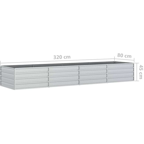 VidaXL Povi&amp;scaron;ena vrtna gredica 320 x 80 x 45 cm pocinčani čelik srebrna Slike