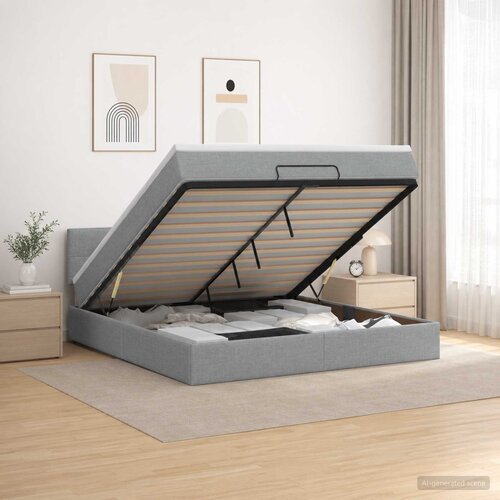  od pjene s madracem i LED-om Svjetlosiva 140 x 190 cm Cene