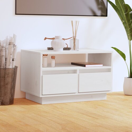 The Living Store TV omarica bela 60x35x37 cm trdna borovina - TV Omarica, (21375612) Cene