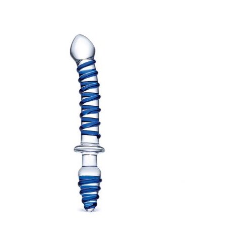 Gl&amp;auml;s Mr. Swirly Double Ended Glass Dildo &amp;amp; Butt Plug Slike