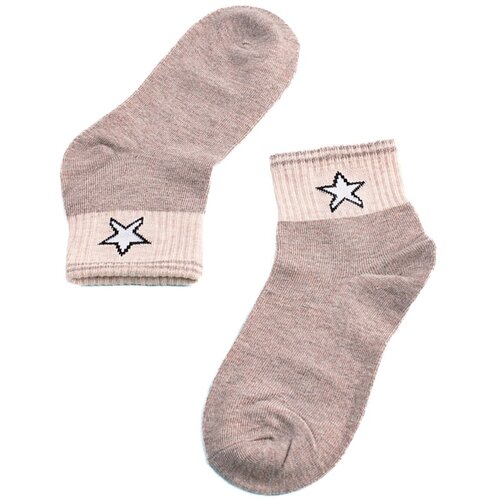 TRENDI Children&amp;#039;s socks beige with a star Slike