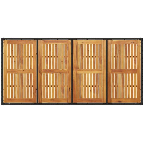  Vrtni set za objed 7 kom. Crna poliratan 190 x 90 x 75 cm Slike