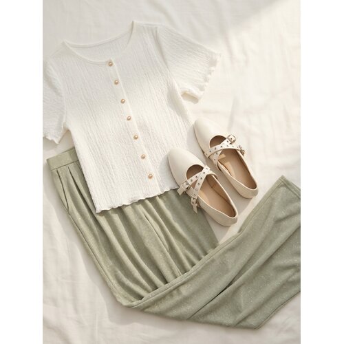 Sinsay Bluza kratkih rukava s ukrasnim gumbima Slike