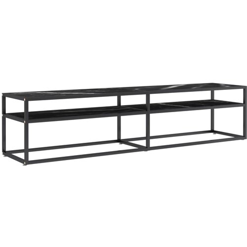 Maison Chic TV omarica - TV stojalo - Televizijska omarica črni marmor 180x40x40,5 cm kaljeno steklo, (21699217) Slike