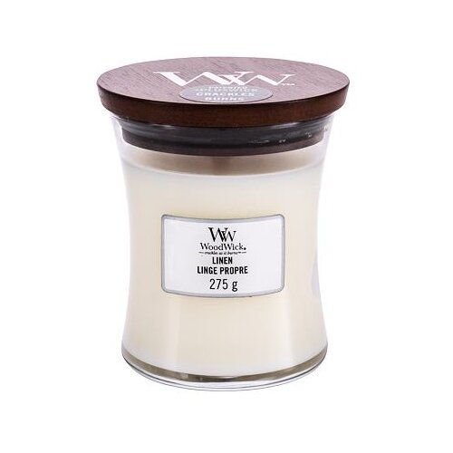WoodWick linen dišeča svečka 275 g unisex Cene