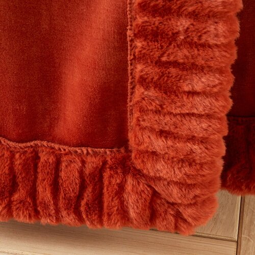Catherine Lansfield Narančasta deka od mikropli&amp;scaron;a 150x200 cm Velvet and Faux Fur &amp;ndash; Slike