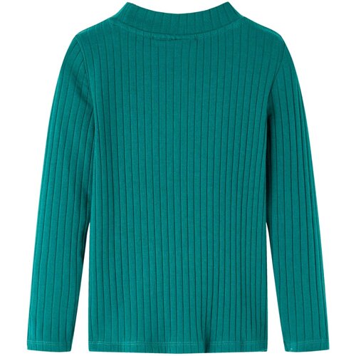 Dječja majica dugih rukava rebrasto pletena tamnozelena 116 Slike