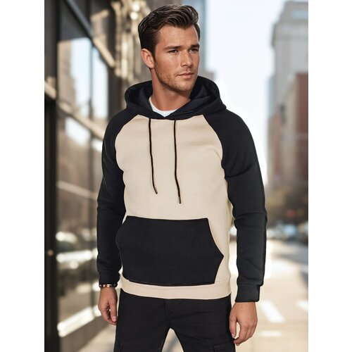 DStreet Bluza męska basic z kapturem beżowa Cene