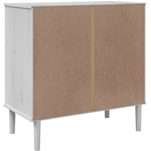  Komoda SENJA bijela izgled ratana 80x40x80 cm masivna borovina Slike