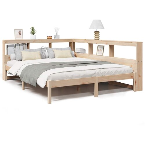 vidaXL Knjižna postelja brez vzmetnice 140x190 cm trdna borovina, (22012021) Cene