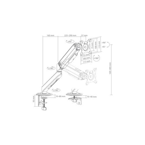 S Box Nosač za LCD monitor S 012-3, Crni Slike
