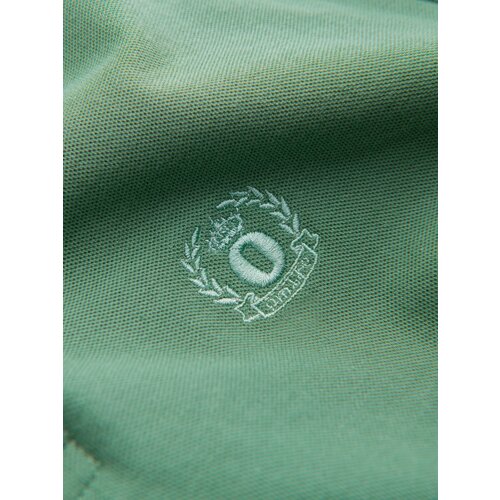 Ombre Men's BASIC single color pique knit polo shirt - green Cene