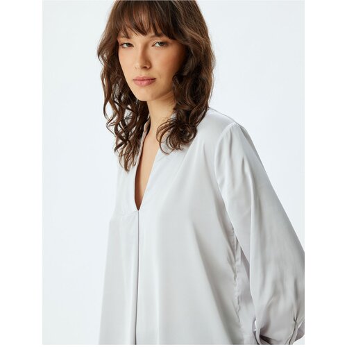 Koton Satin Blouse Judge Collar Cuffed Long Sleeves Slike