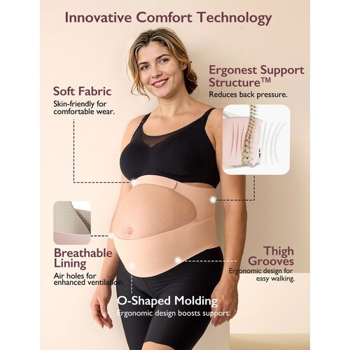 Momcozy pojas za trudnice ergonest oyster pink Slike