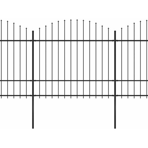  Vrtna ograda s vrhom koplja Čelik 1070x175 cm Crna Slike