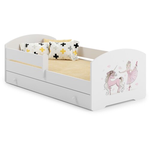 Kobi Furniture Bela otroška postelja velikosti 160x80 s predalom in vzmetnico, (21025615) Cene