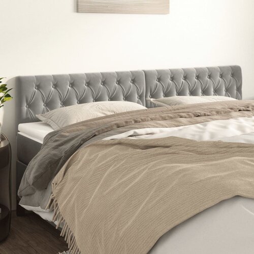 vidaXL Uzglavlje 2 kom svjetlosivi 90x7x78/88 cm baršunasti Cijene