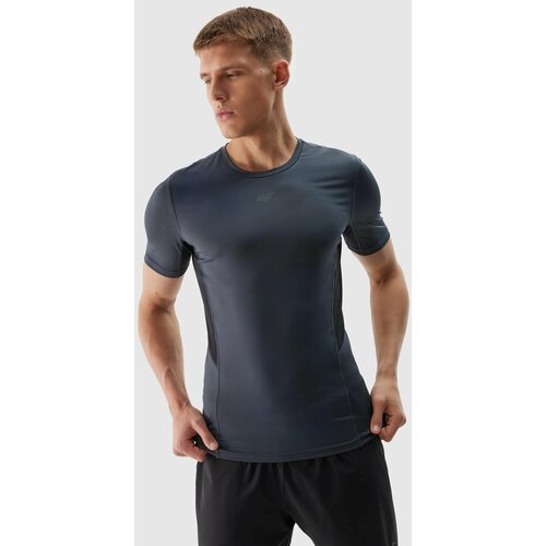 4f Men's slim sports T-shirt made of recycled materials - graphite Cene