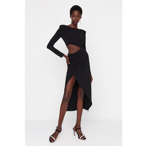 Trendyol Black Cut Out Detailed Knitted Dress Slike