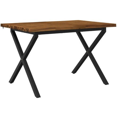  Stol za blagovanje s prirodnim rubom 120 x 80 x 75 cm - Prirodna i crna 120 x 80 x 75 cm Živi rub Slike
