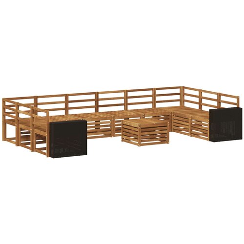 vidaXL Zunanja garnitura za sedenje 11 pcs Naravna Masiven les akacije, (5000280317) Cene