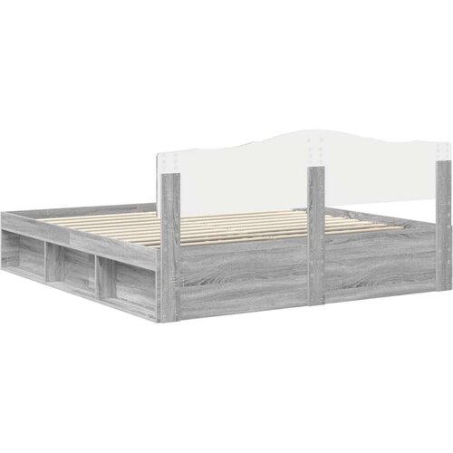  Okvir za krevet s uzglavljem Siva Sonoma 180 x 200 cm Slike