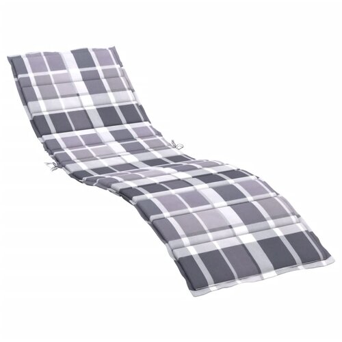 vidaXL Blazina za ležalnik siva karo 200x60x3 cm oxford tkanina, (20655682) Cene