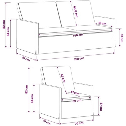 Set sofe 2 pcs Crna Bar&amp;scaron;un - Crna Jednostruka + Dvostruka (140 cm) Slike