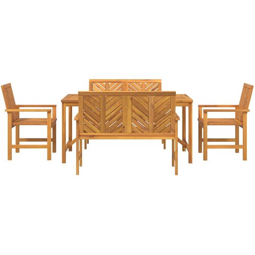  Vrtni set za objed 5 kom. Smeđa 150 x 90 x 74 cm Slike