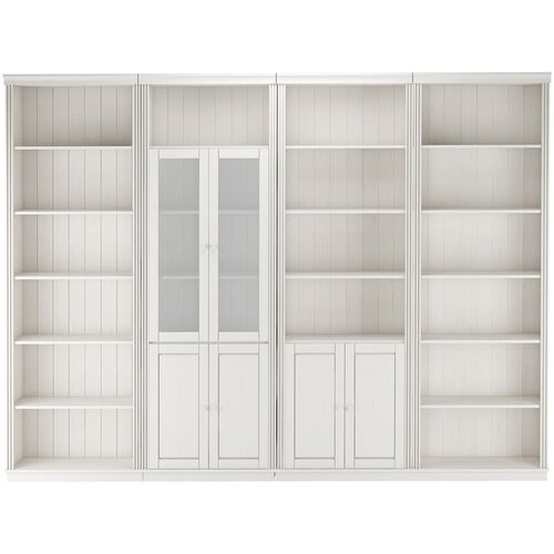 Støraa Bijela biblioteka od masivnog bora 370x223 cm Anita – Cijene