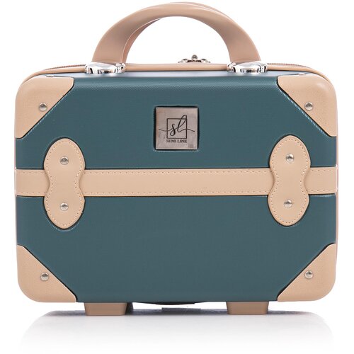 Semiline Unisex&amp;#039;s ABS+PU Toiletry Bag T5838-1 Green/Pink 14 Inches Slike