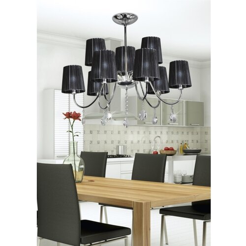 Candellux visilica-sorento viseća lampa 9X40W E14 hrom abažur crna Cene