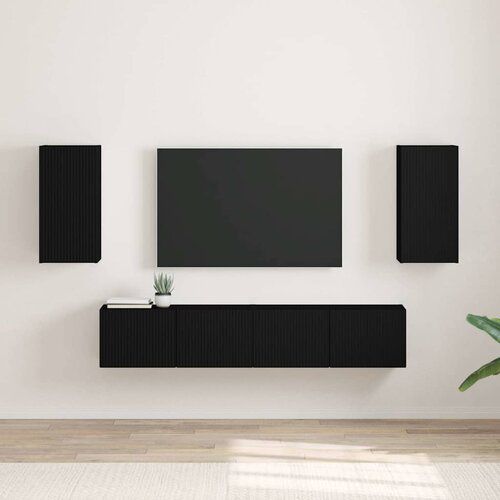 TV zidni ormar 2 pcs Crna 30 x 31 x 60 cm Konstruirano drvo Cene