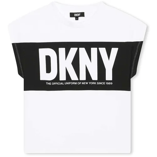 Dkny Otroška bombažna kratka majica bela barva