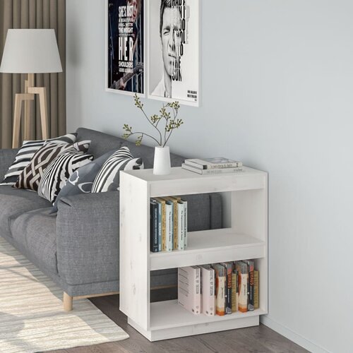 VidaXL Ormarić za knjige bijeli 60 x 35 x 71 cm od masivne borovine Slike